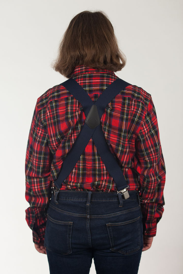 logger jeans with suspenders