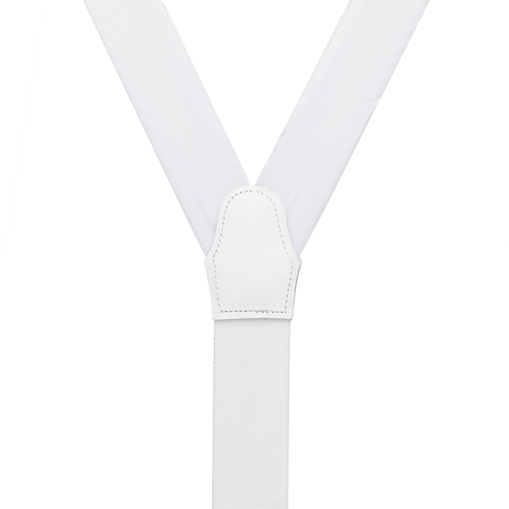 Silk Suspenders in White - Rear View