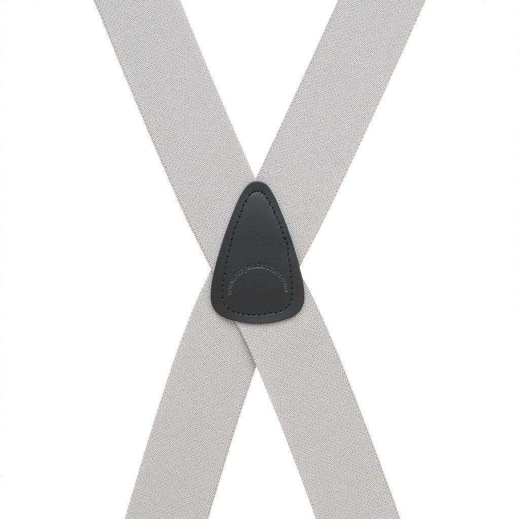 Rear View - 1.5 Inch Wide Construction Clip Suspenders - LIGHT GREY