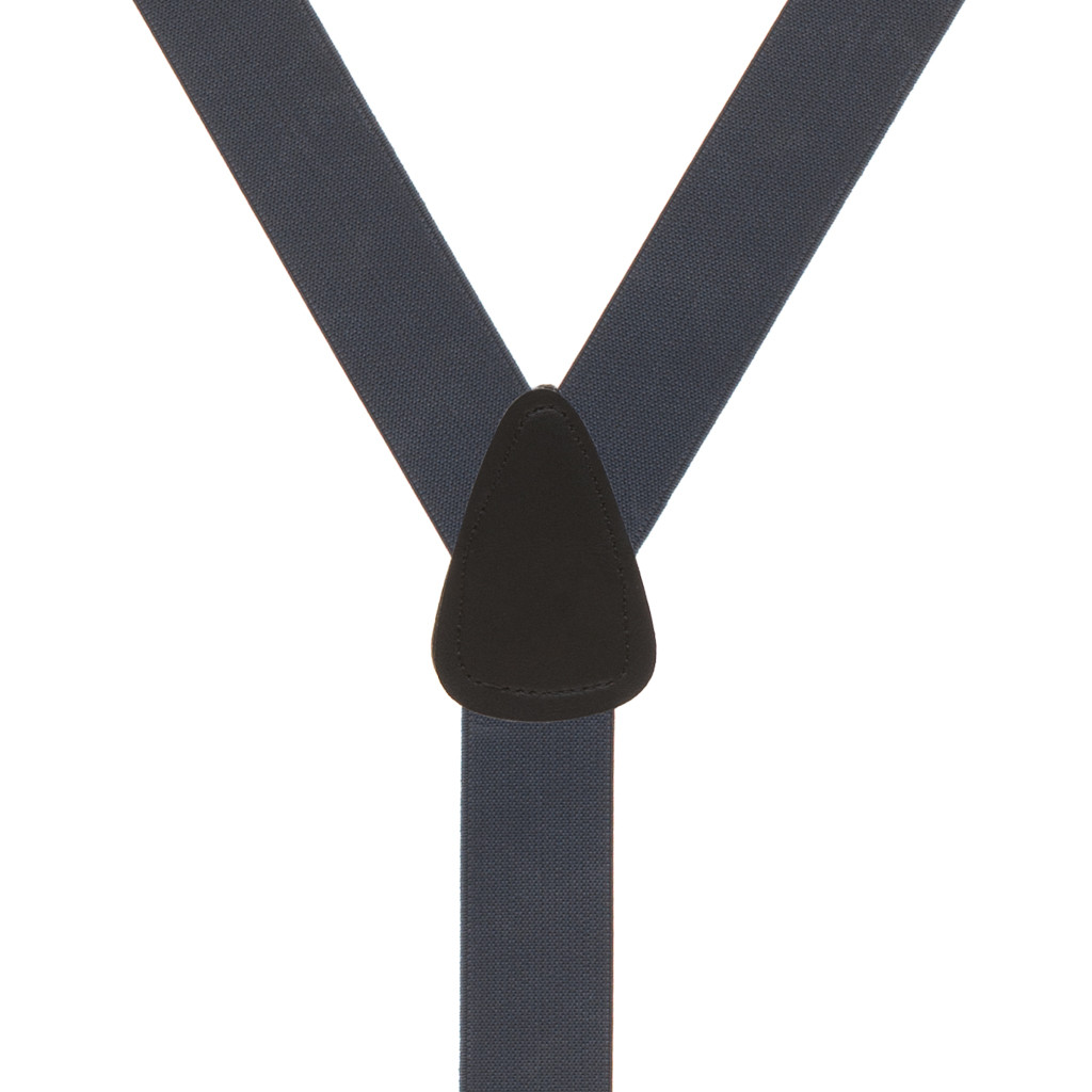 1.25 Inch Wide Y-Back Clip Suspenders in Dark Grey - Rear View