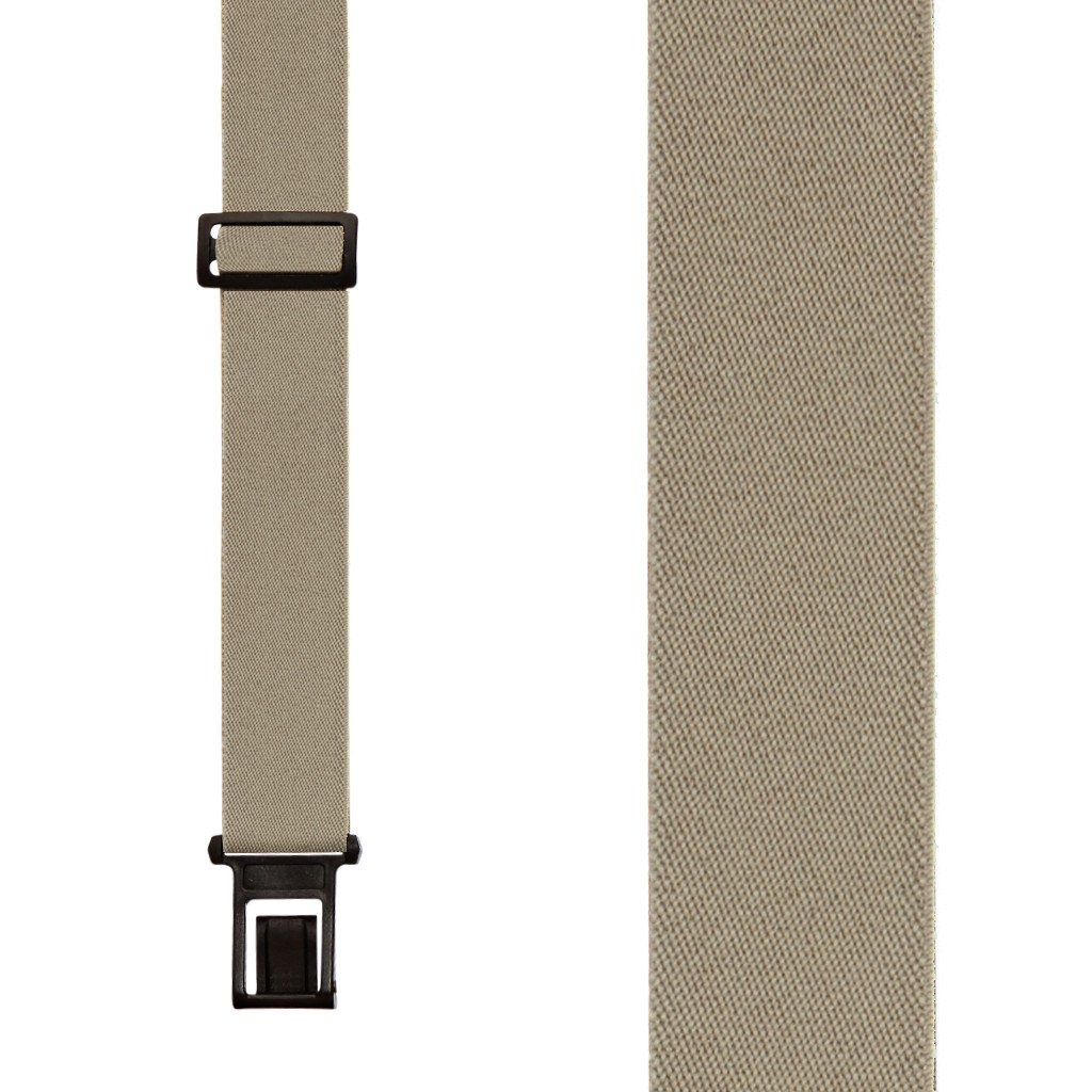 Tan Suspenders - 1.5 Inch Wide Belt Clip