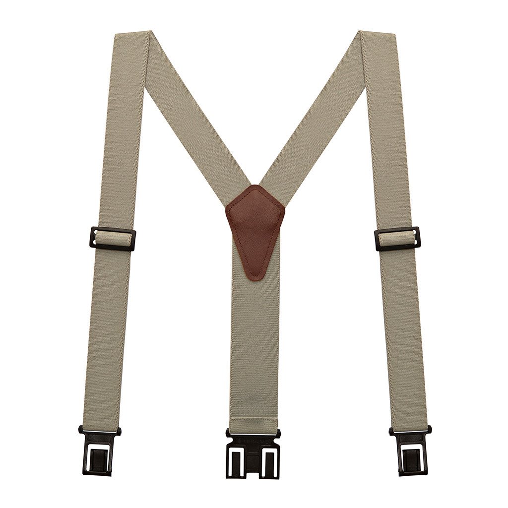 Tan Suspenders - 1.5 Inch Wide Belt Clip