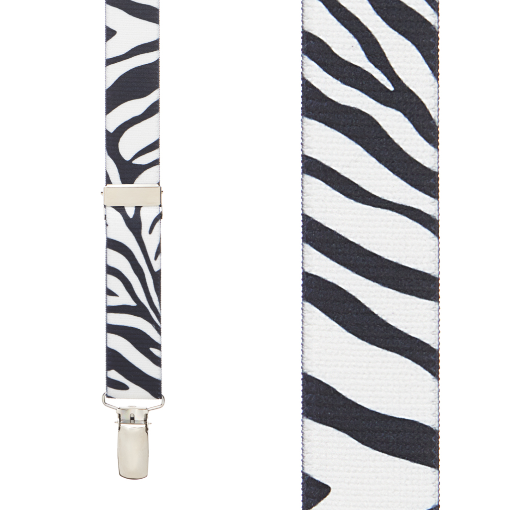 Zebra Stripe Suspenders - Front View