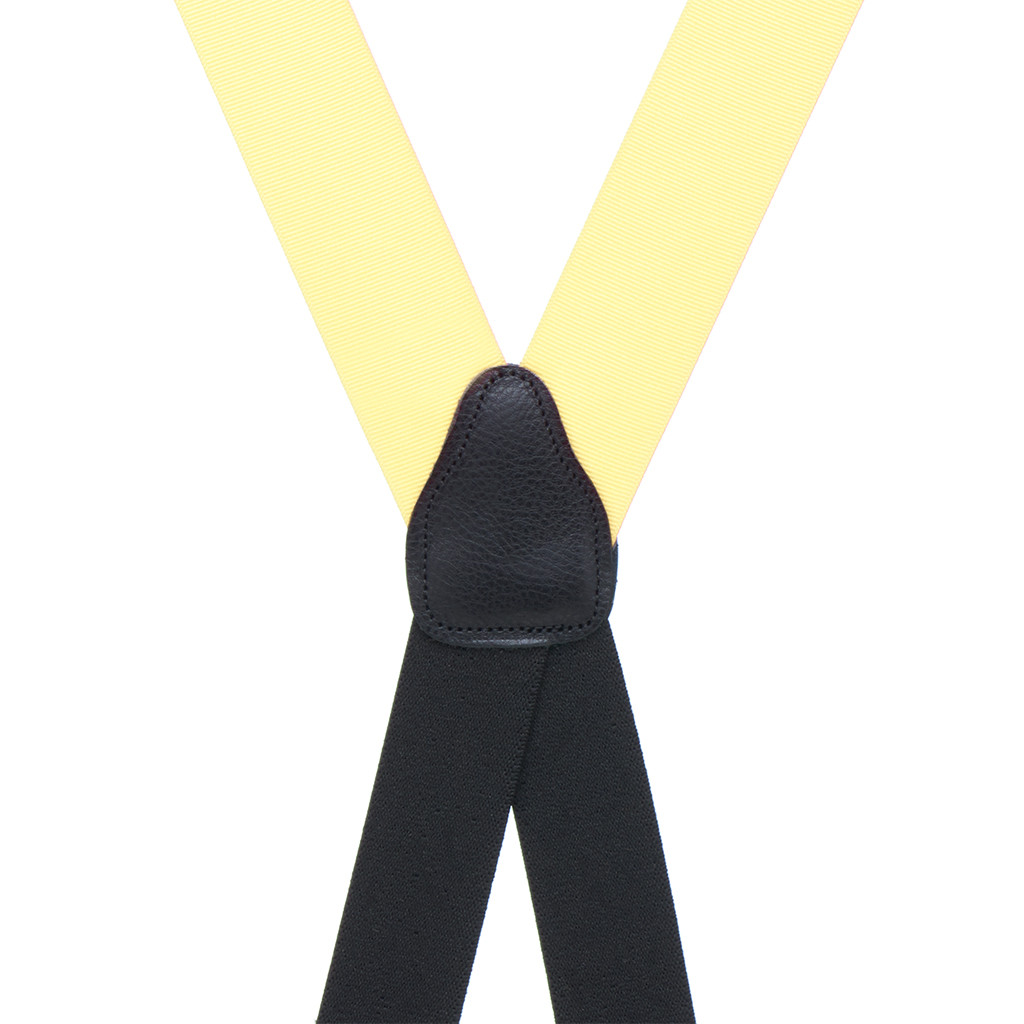 Grosgrain Clip Suspenders - Light Yellow Rear View