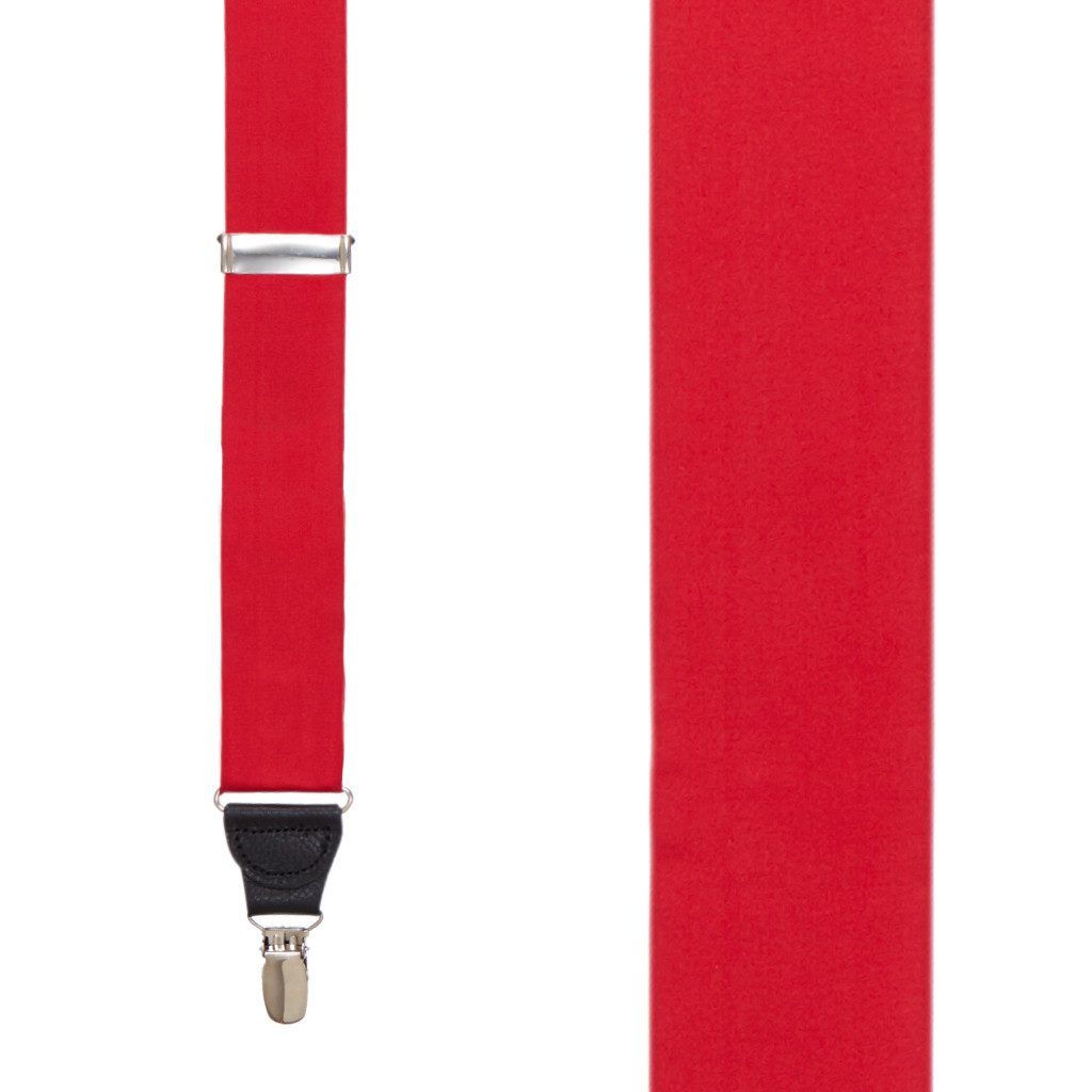 RED Bangkok Silk Suspenders - Clip - Front View