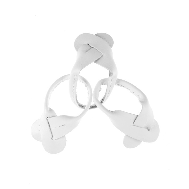 Leather Strips White SuspenderStore