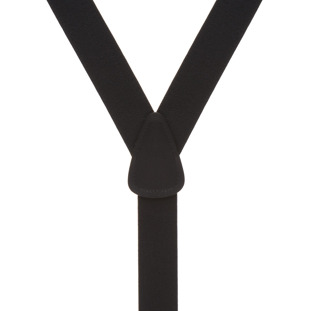 1.25 Inch Wide Y-Back Drop Clip Suspenders - BLACK