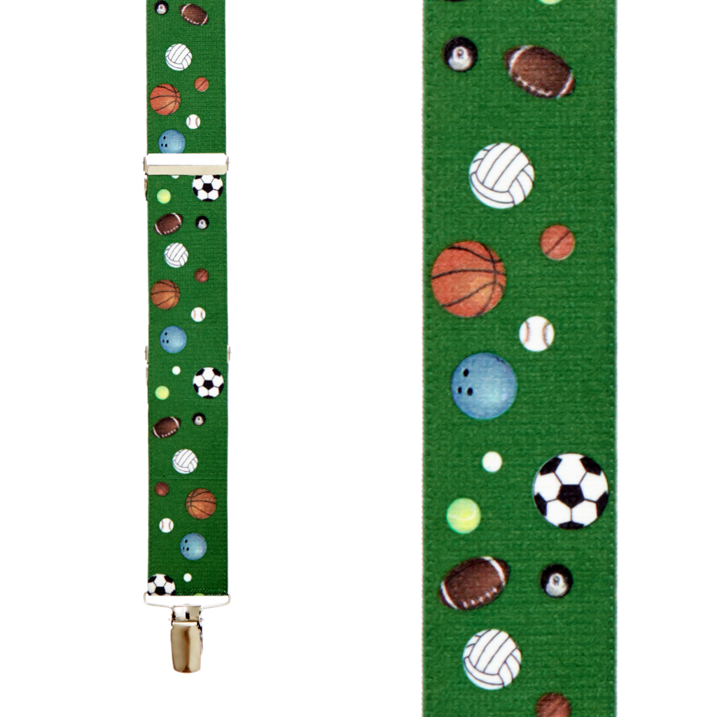 Sports Ball Suspenders - Front View