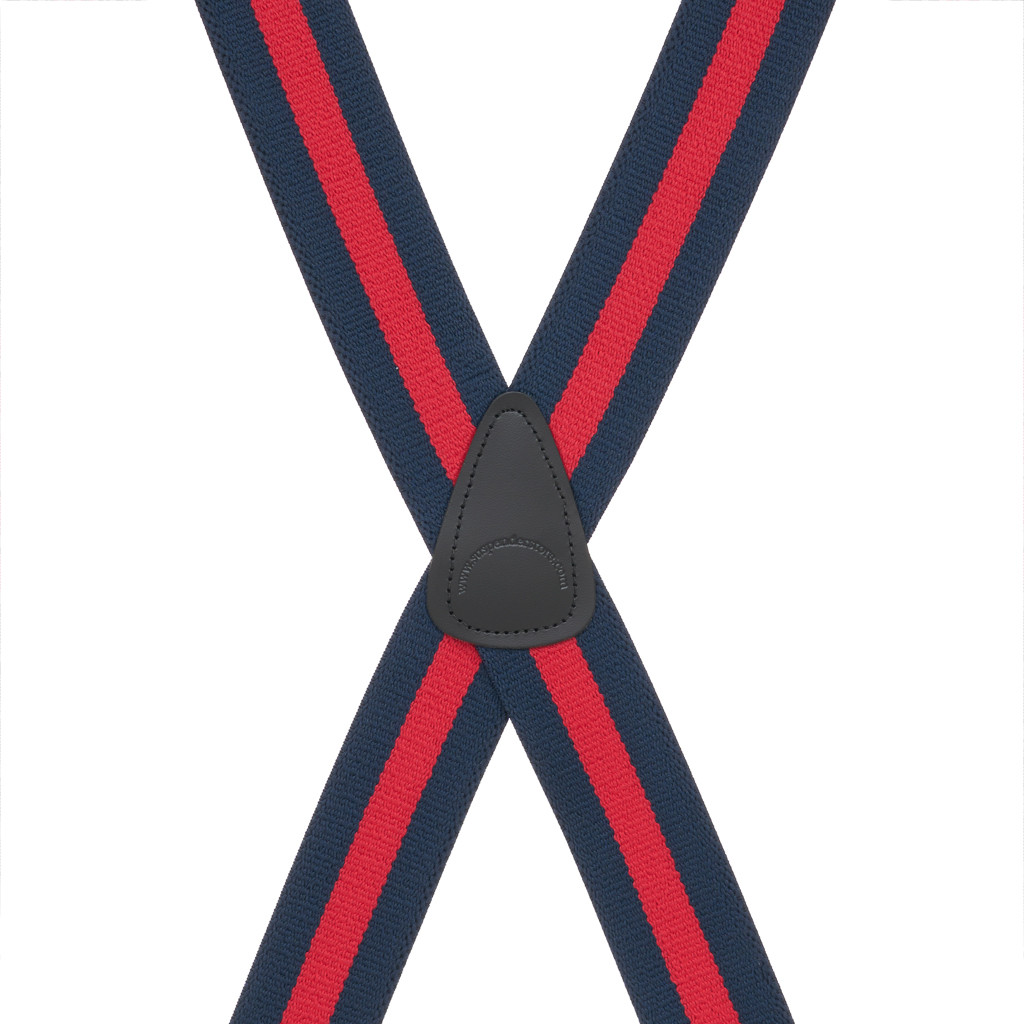 Rear View - NAVY/RED STRIPE 1.5 Inch Wide Construction Clip Suspenders