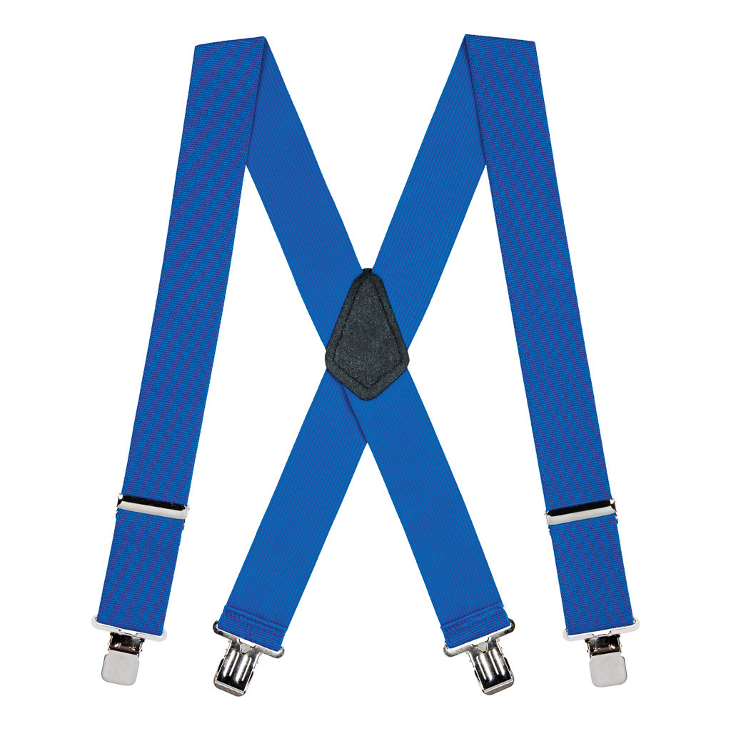 Royal Blue Elastic ClipOn Suspenders, 2Inch Wide SuspenderStore