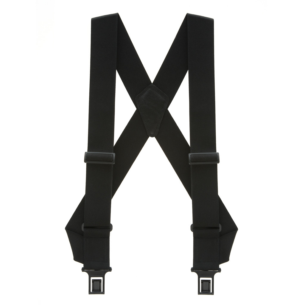 Perry Side Clips Suspenders in Black - Full View