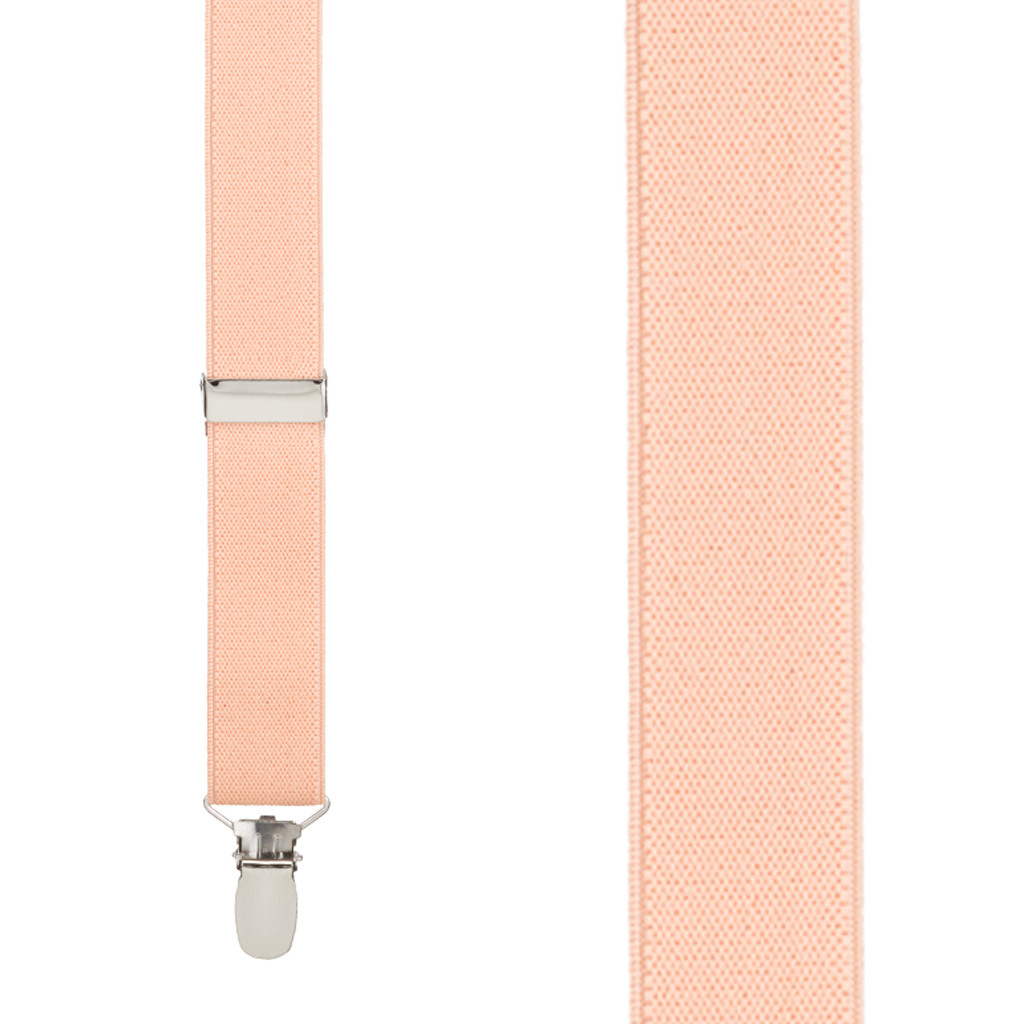 1 Inch Wide Clip Y-Back Suspenders in Peach - Front View