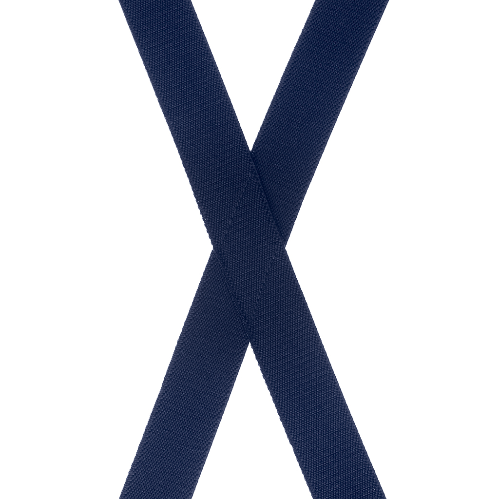 1 Inch Wide Clip Suspenders (X-Back) - NAVY BLUE