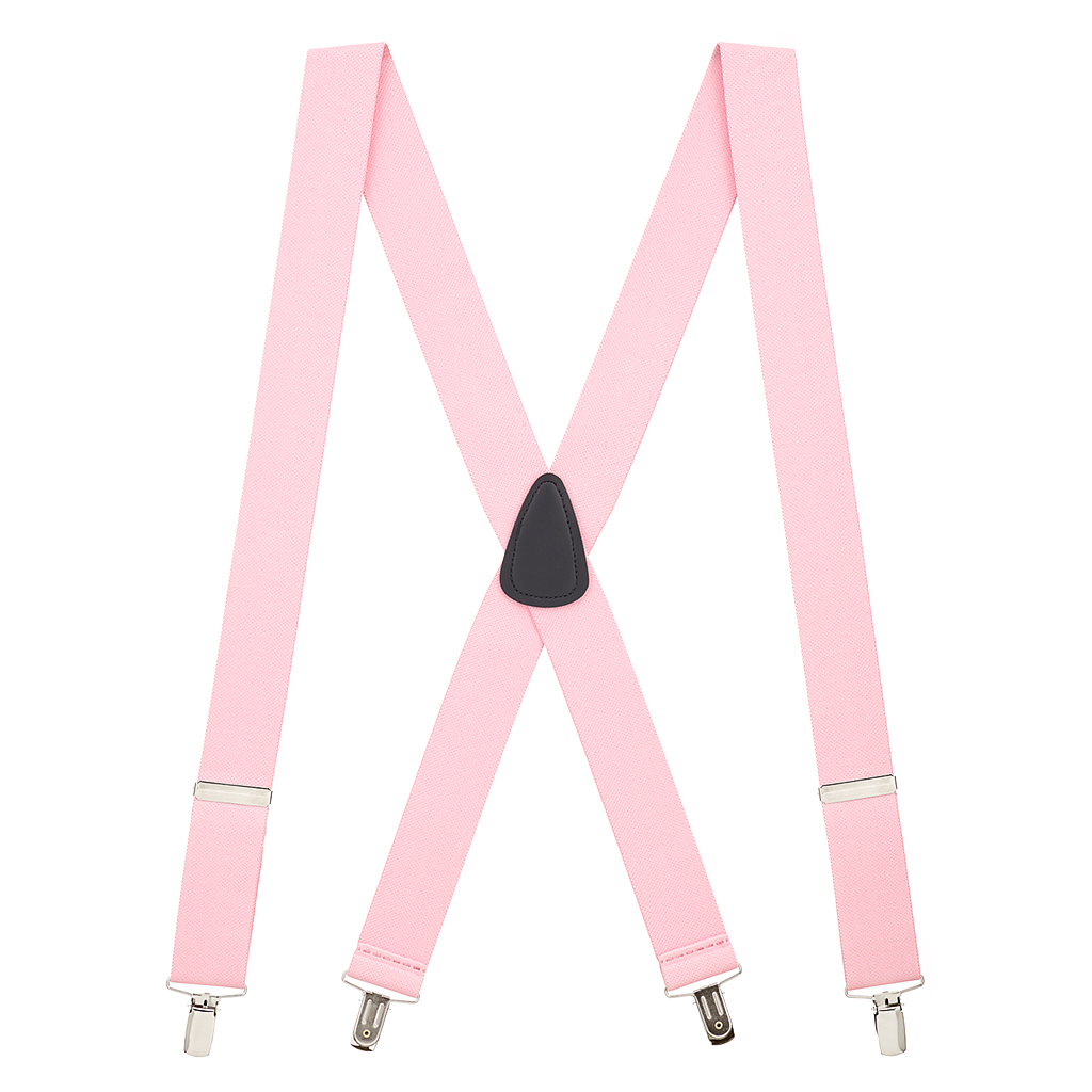 1.5 Inch Wide Clip Suspenders in Light Pink - Full View