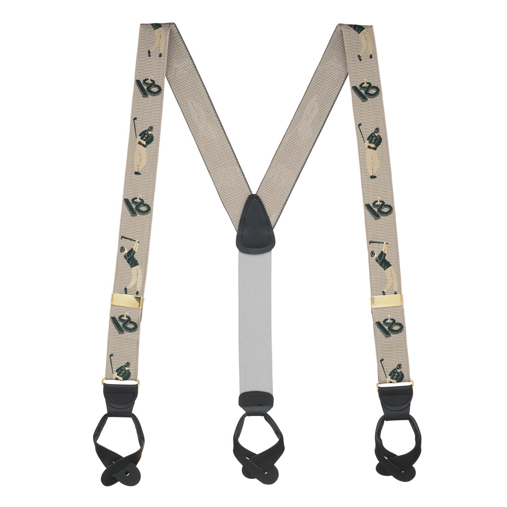 Grosgrain Button Suspenders - Golfer Full View