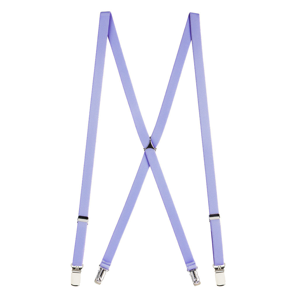 3/4 Inch Skinny Suspenders in Light Purple - Full View