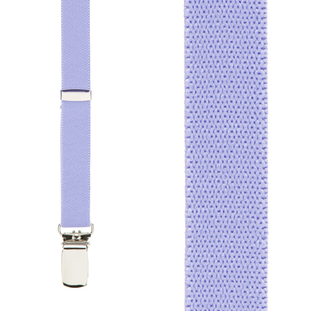 3/4 Inch Skinny Suspenders in Light Purple - Front View