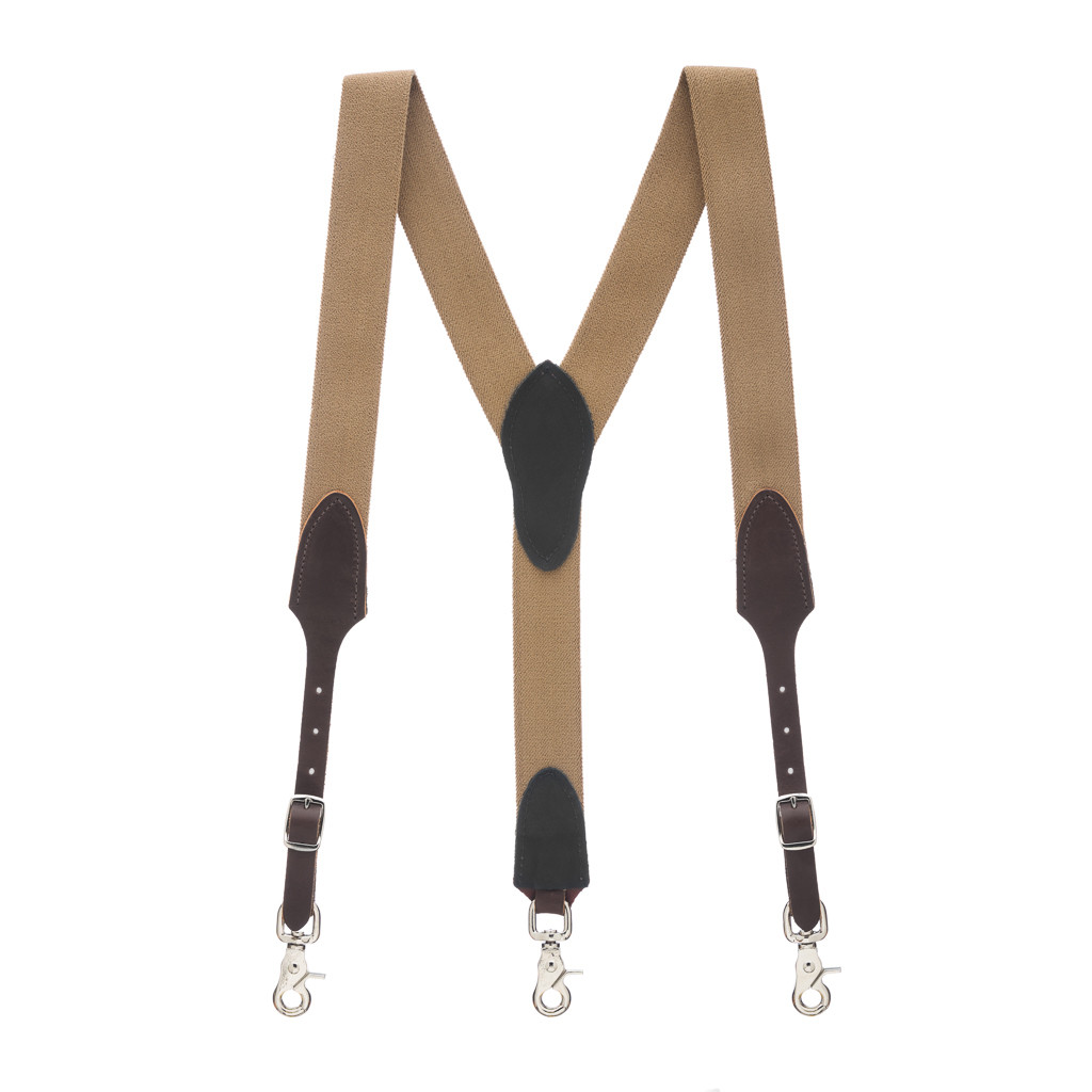 Rugged Comfort Trigger Snap Suspenders in DESERT - Full View