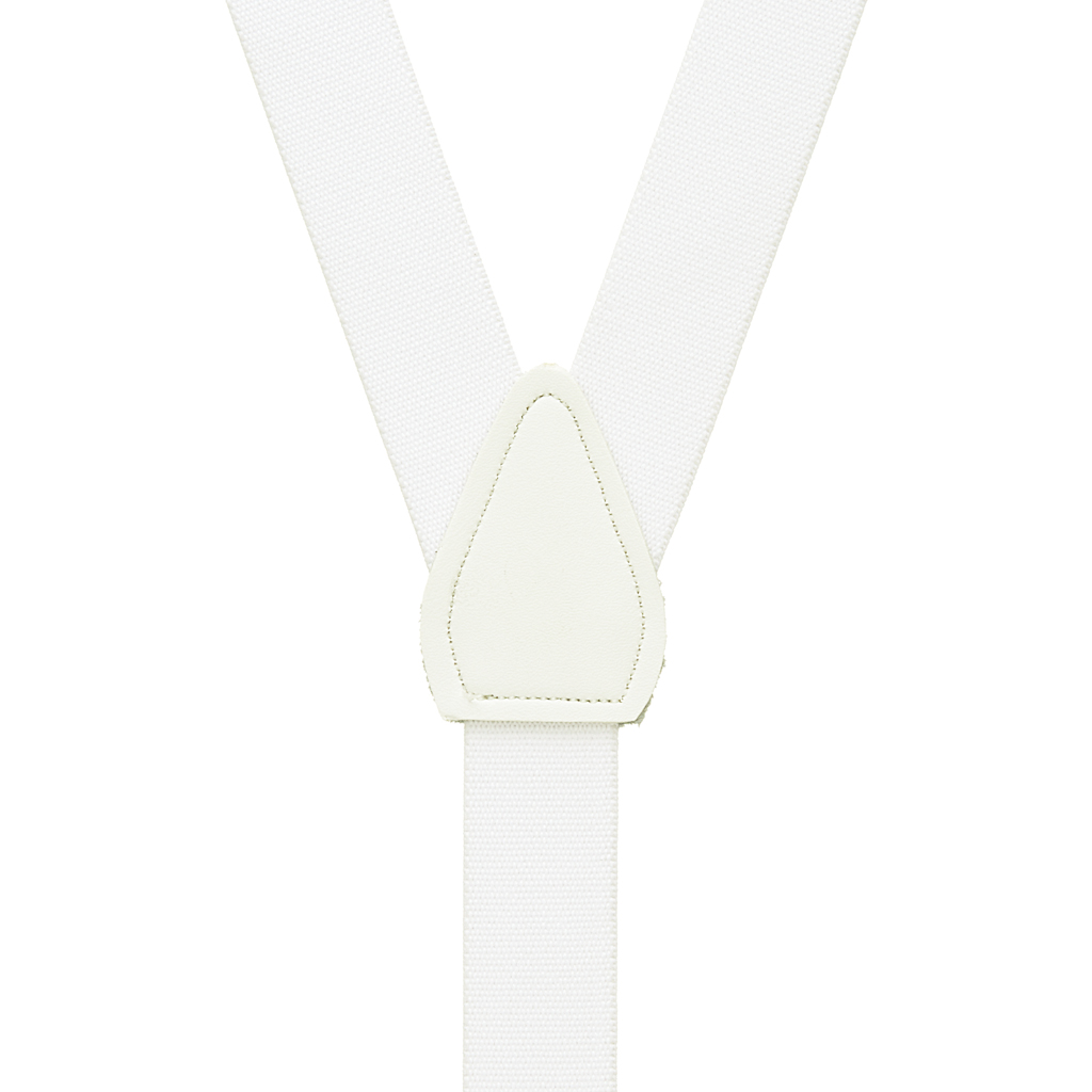 1-Inch Wide Suspenders in White - Rear View