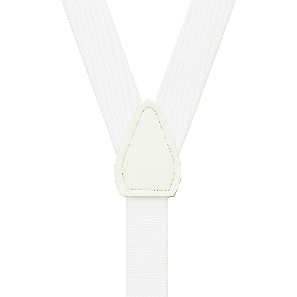 WHITE Y-Back Clip Suspenders, 1 Inch Wide | SuspenderStore