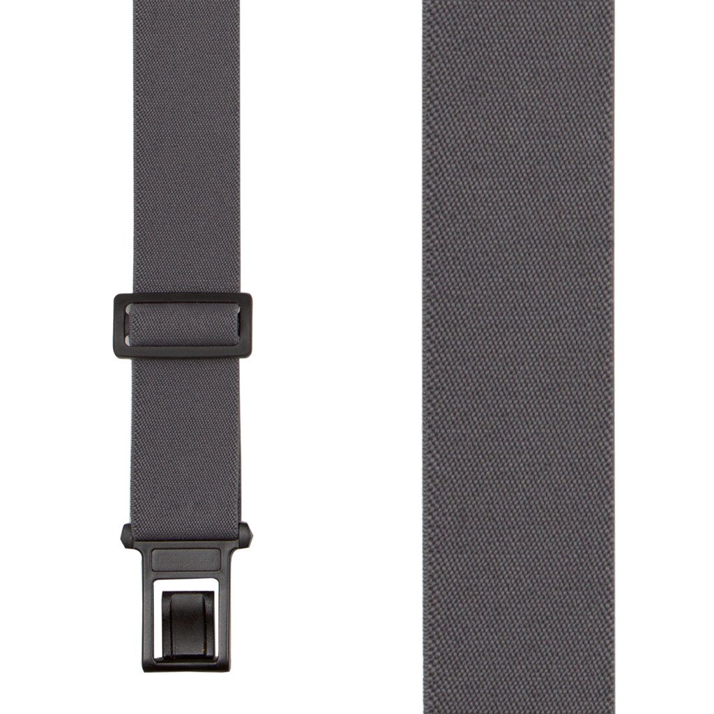 Grey Suspenders - 2 Inch Wide Belt Clip
