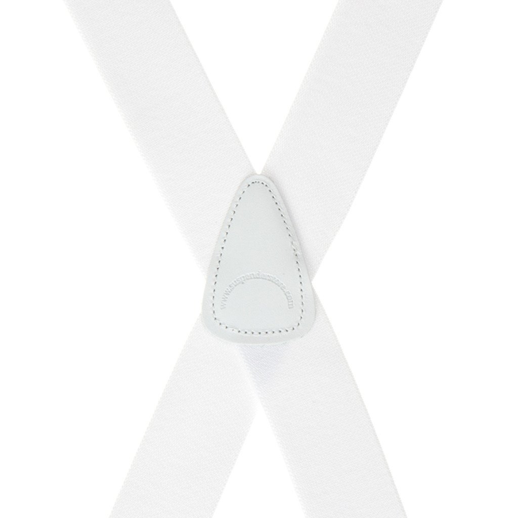 Rear View - 1.5 Inch Wide Clip Suspenders - WHITE