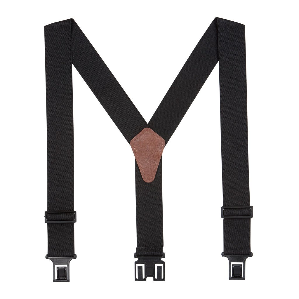 Black Suspenders - 1.5 Inch Wide Belt Clip
