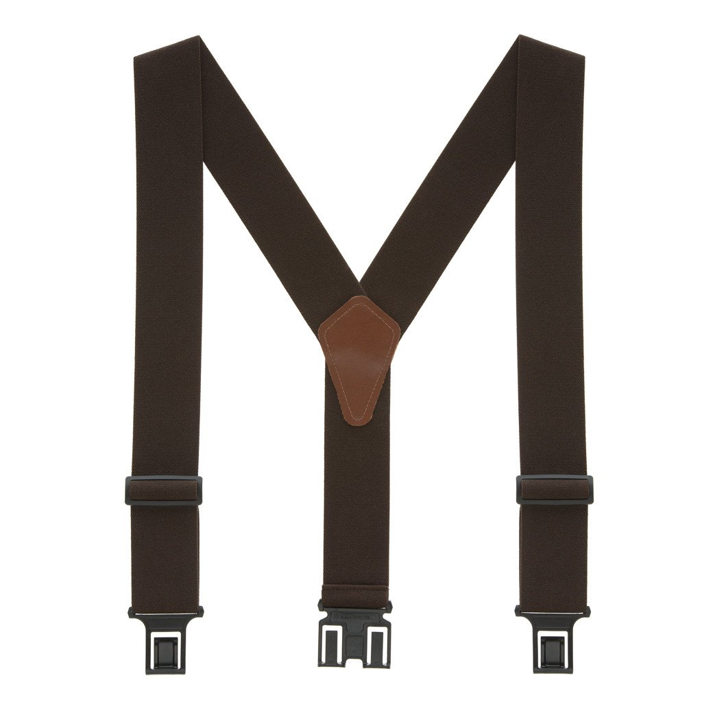 Brown Suspenders - 2 Inch Wide Belt Clip