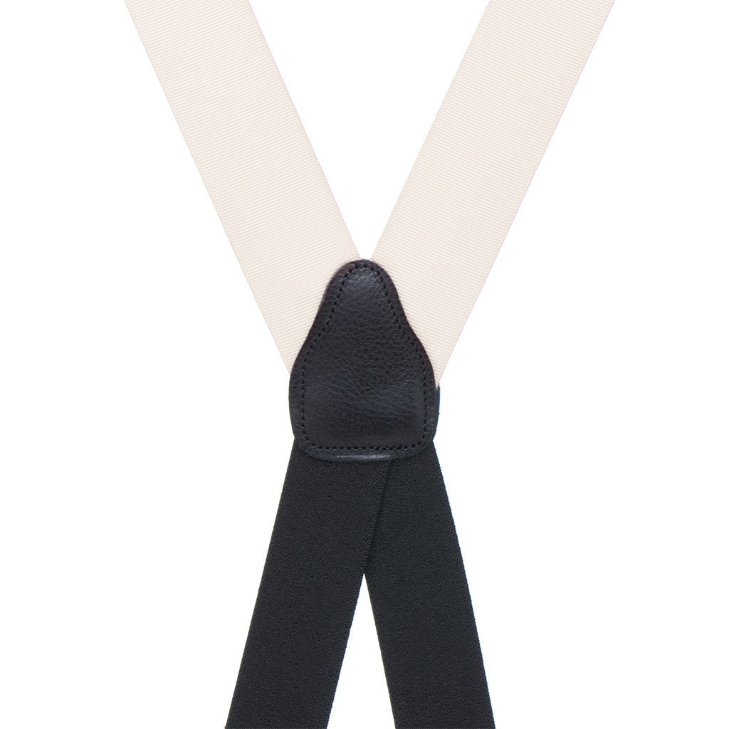 Grosgrain Clip Suspenders - Ivory Rear View