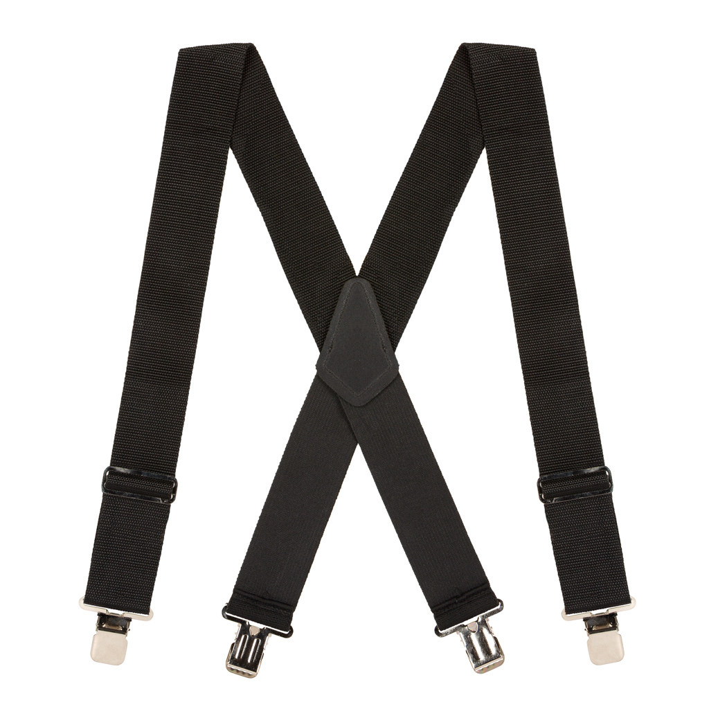 Heavy Duty Work Suspenders in Black - Full View