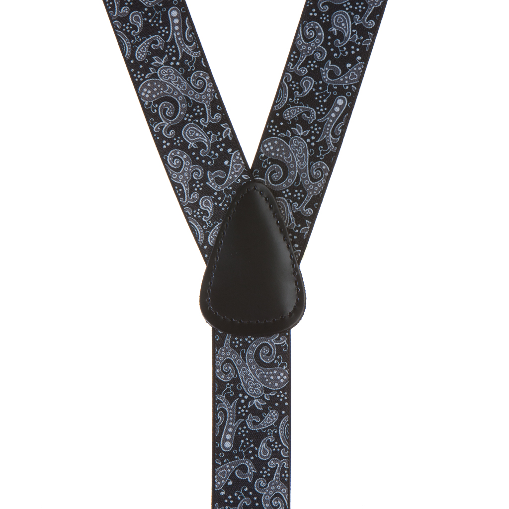 Black Paisley Suspenders - Rear View