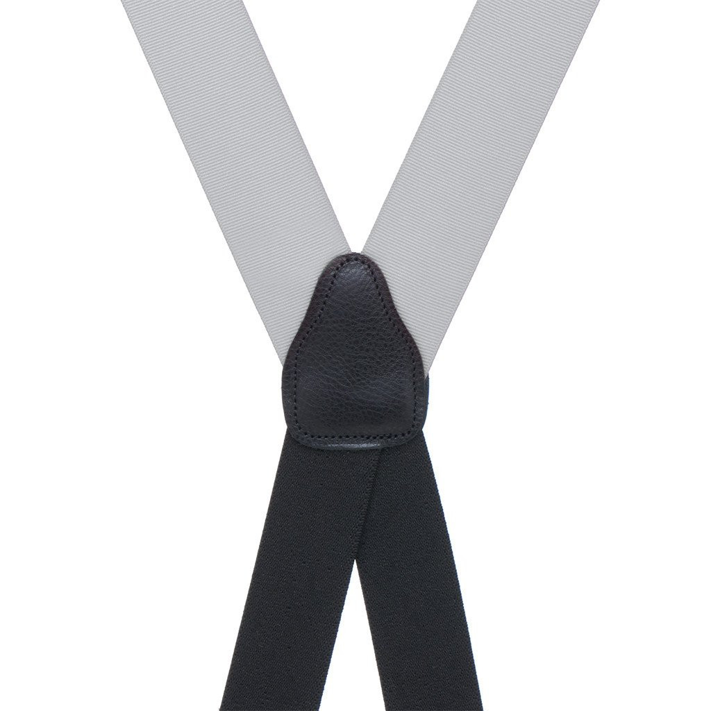 Grosgrain Clip Suspenders - Light Grey Rear View