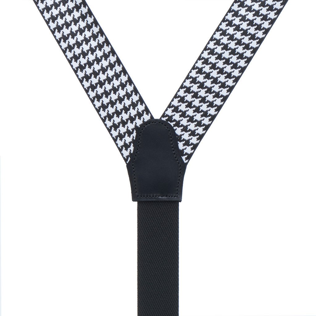 Grosgrain Houndstooth Suspenders - Button