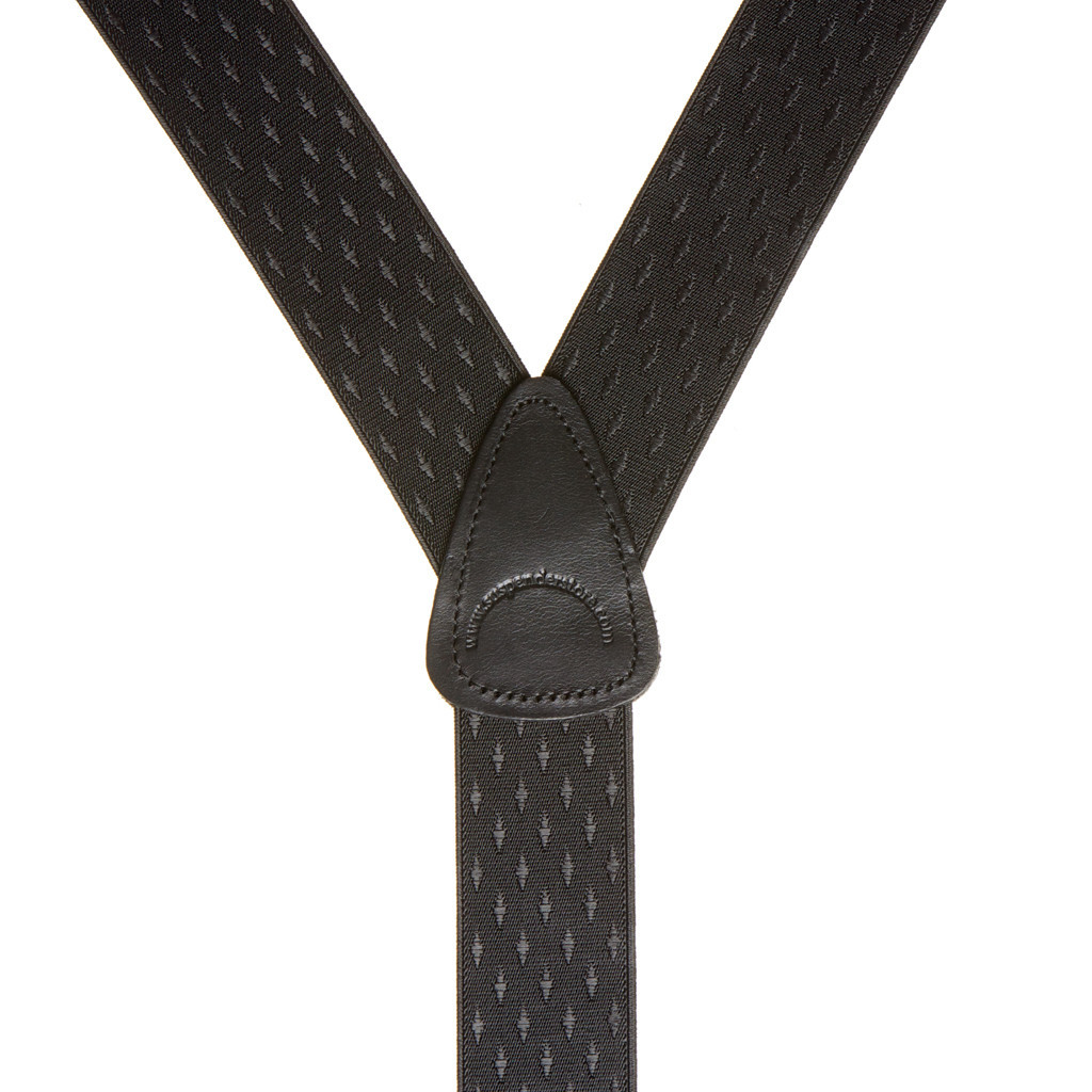 Black Jacquard Suspenders - Rear View