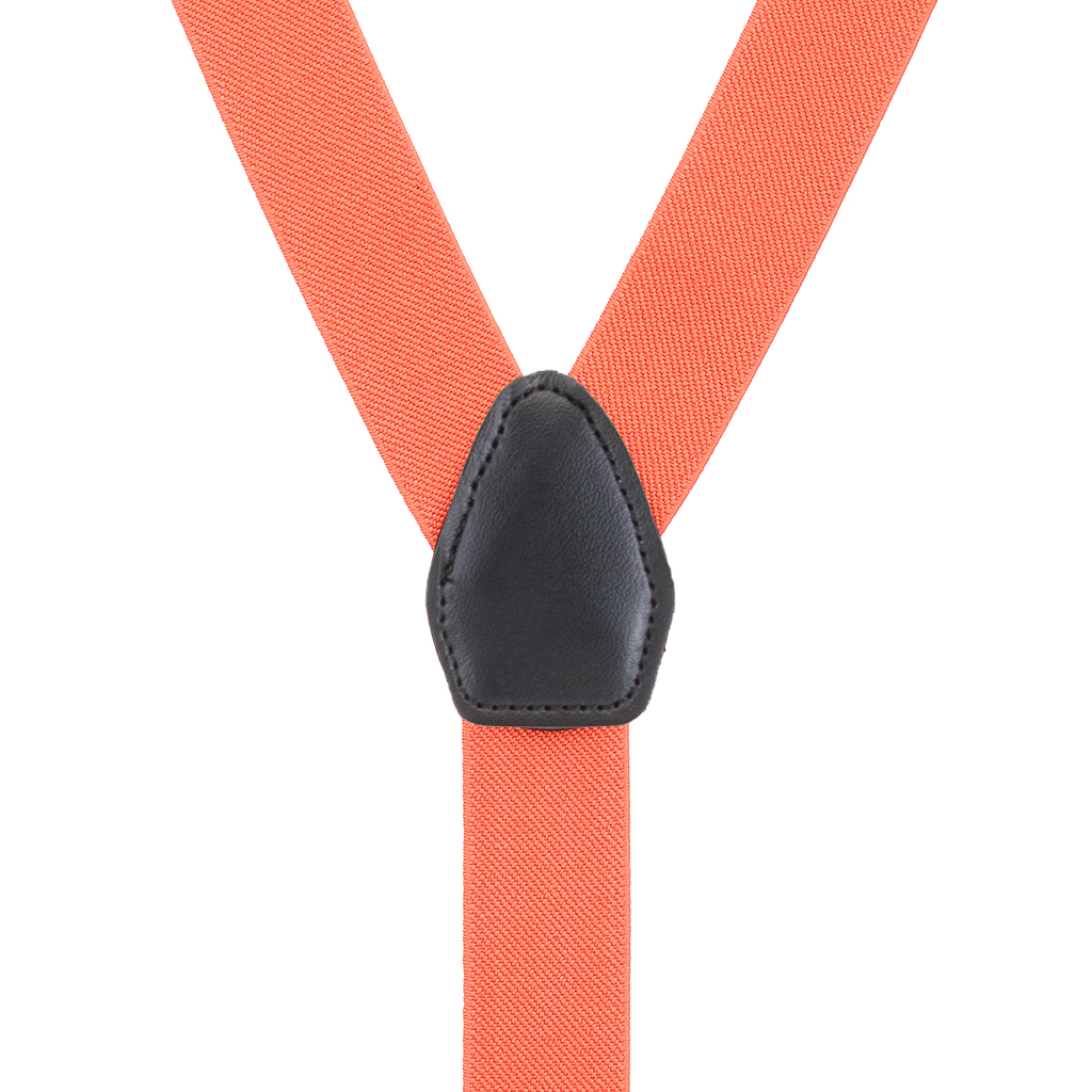 1-Inch Wide Clip Suspenders in Coral - Rear View