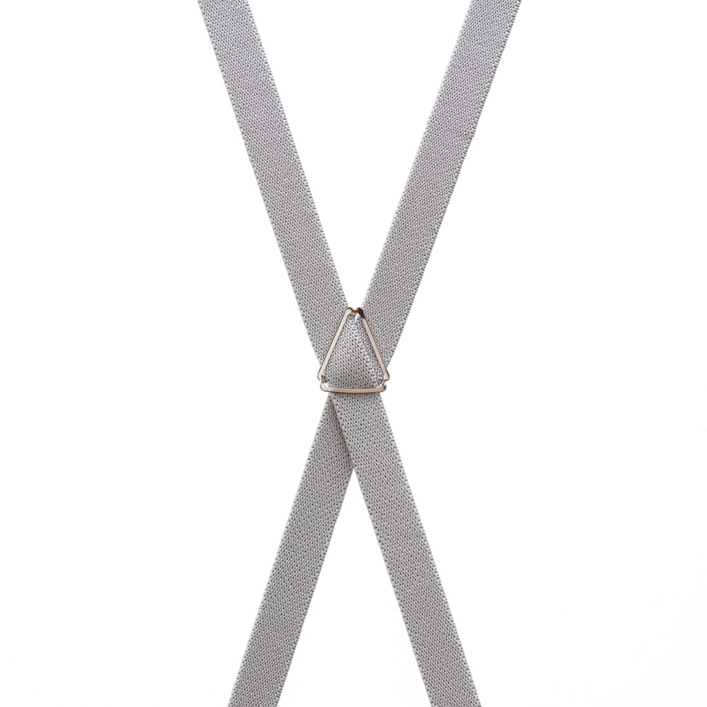 3/4 Inch Wide Thin Suspenders - Matte Grey Rear View