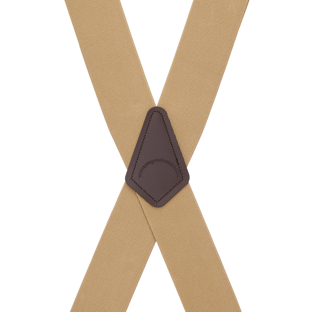 Pin Clip Suspenders in Tan - Rear View