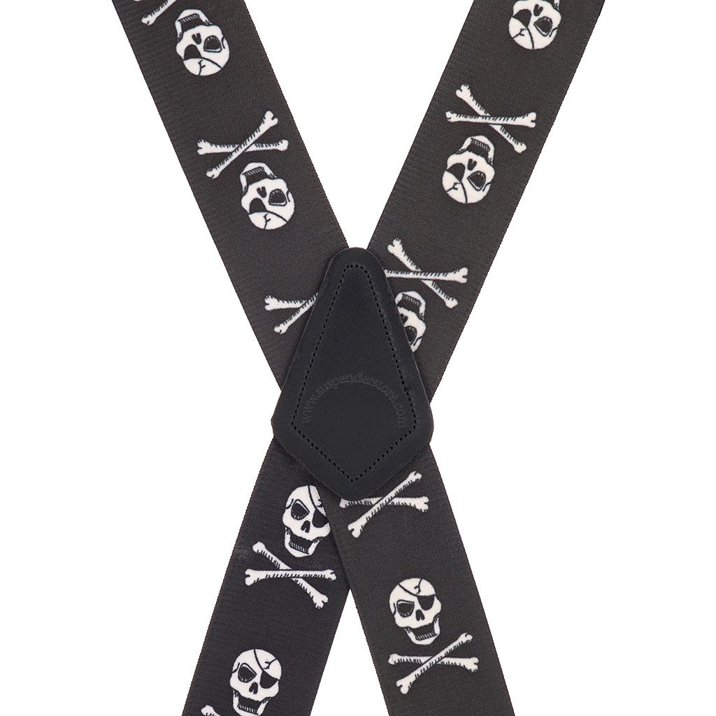 Skull & Crossbones Suspenders - Rear View