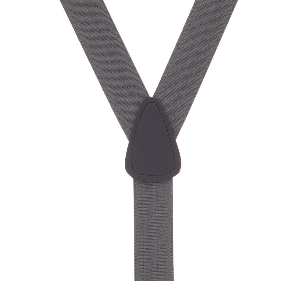 1.25 In Wide Button Suspenders - DARK GREY