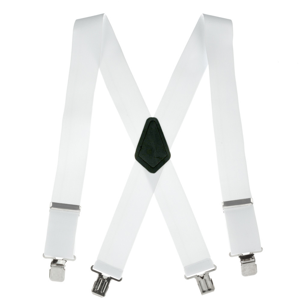 WHITE Suspenders - 2 inch Wide | SuspenderStore