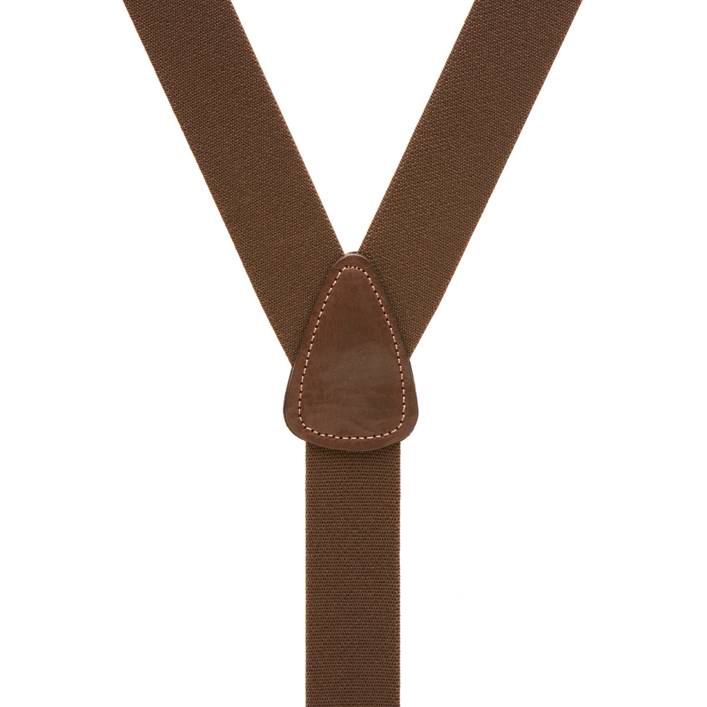 Pin Clip Suspenders in Brown - Rear View