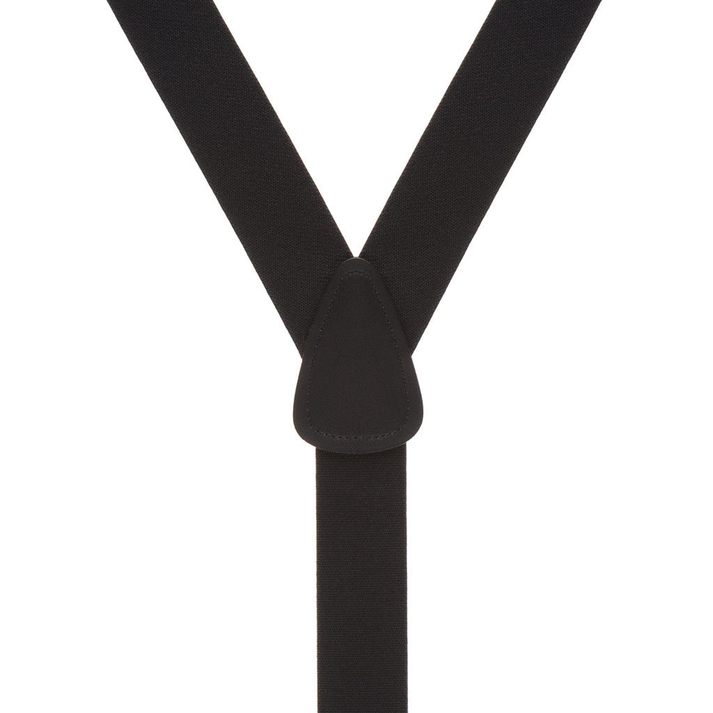 1.25-Inch Elastic Y-Back Suspenders in Black - Rear View