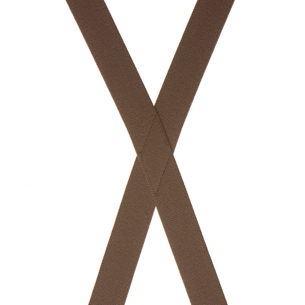 BROWN 1-Inch Small Pin Clip Suspenders Rear View