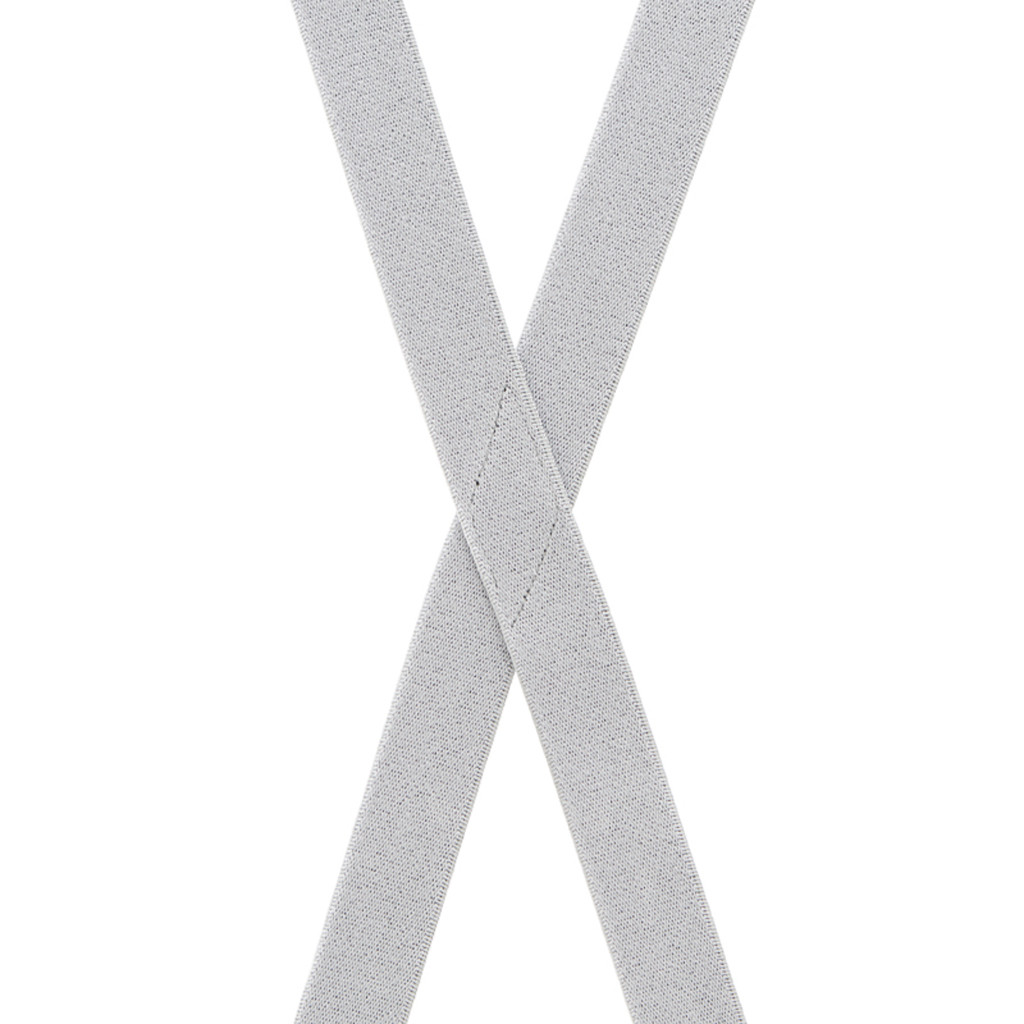 LIGHT GREY 1-Inch Small Pin Clip Suspenders Rear View