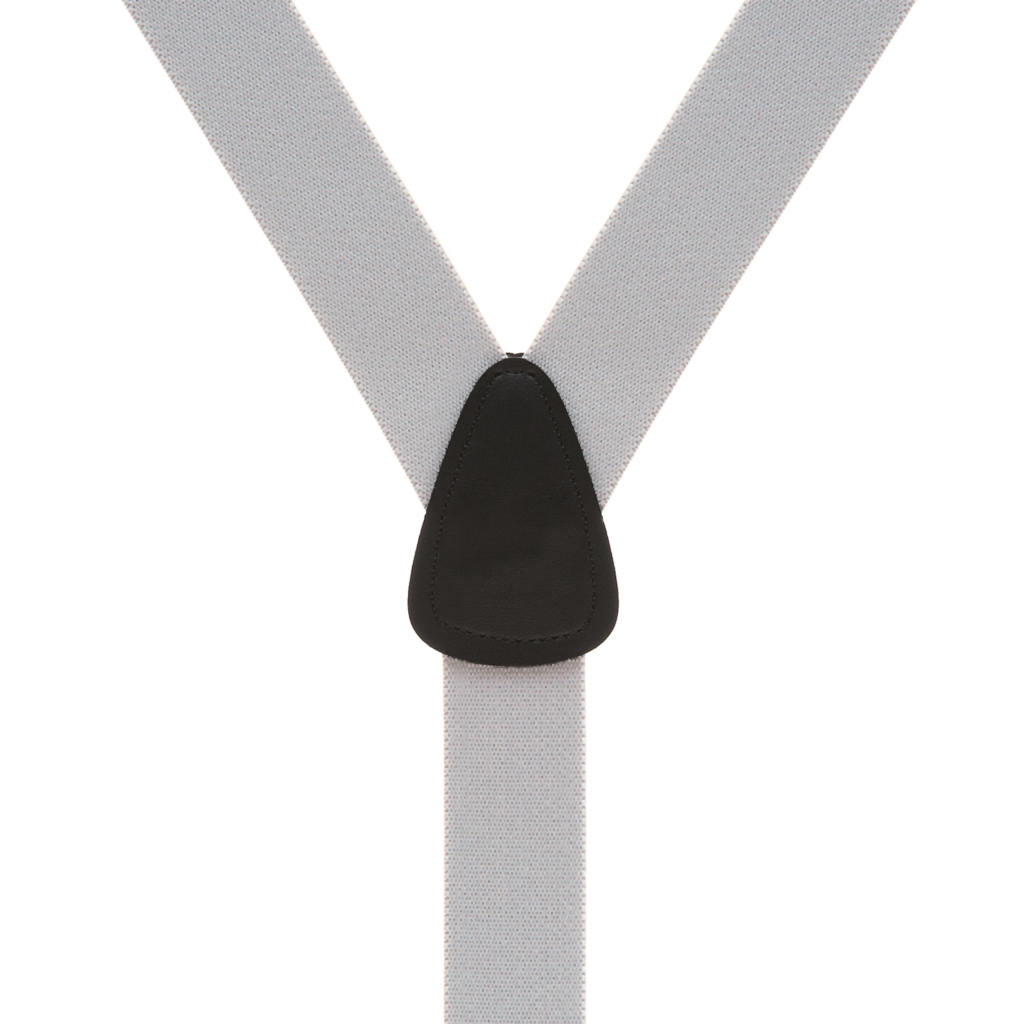 LIGHT GREY 1.25-Inch Elastic Y-Back Suspenders - Small Pin Clip Rear View