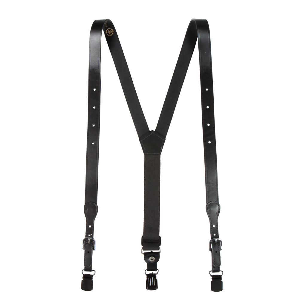 All Leather Police Suspenders - Convertible | SuspenderStore