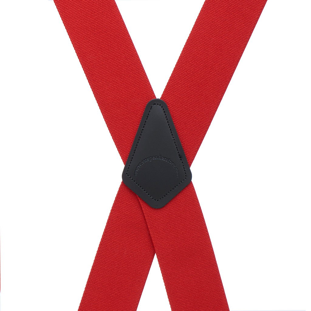 Logger Button Suspenders in Red - Rear View