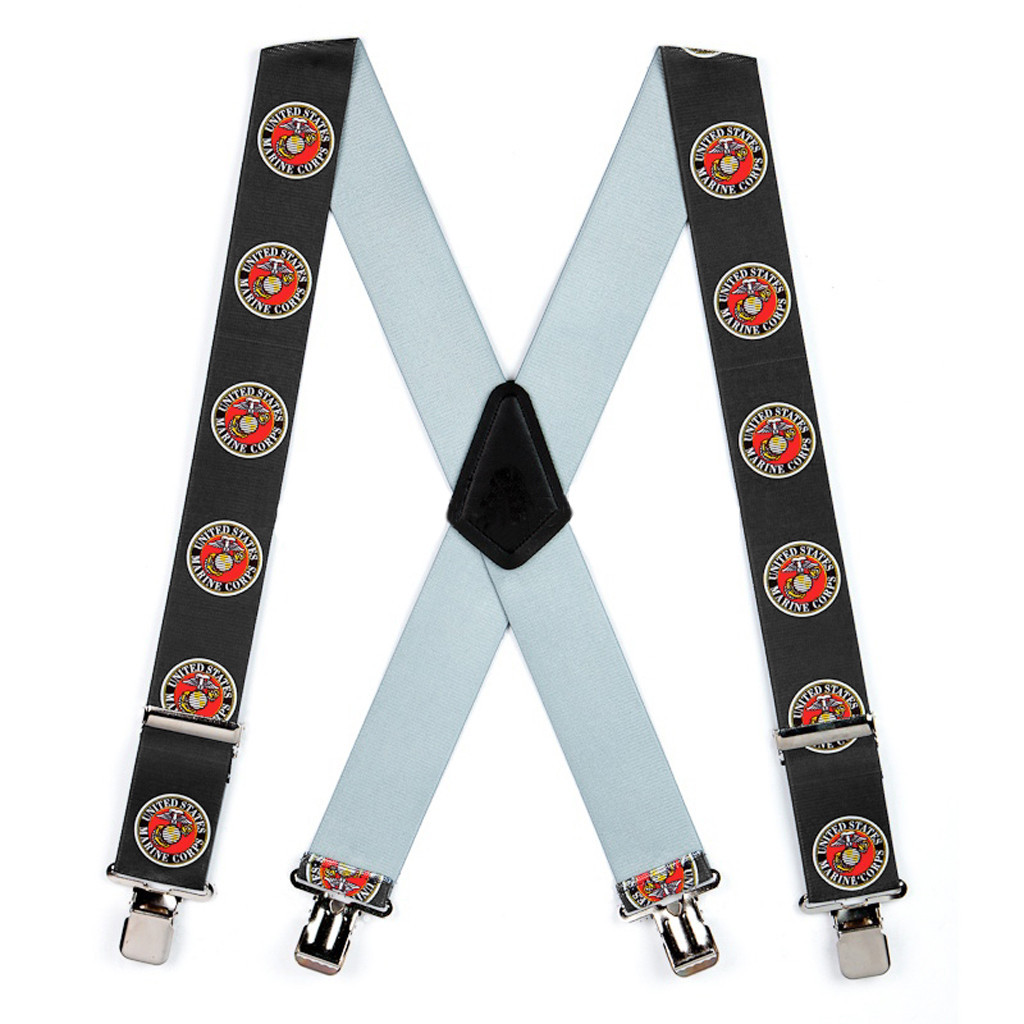 US Marines Military Black Suspenders SuspenderStore