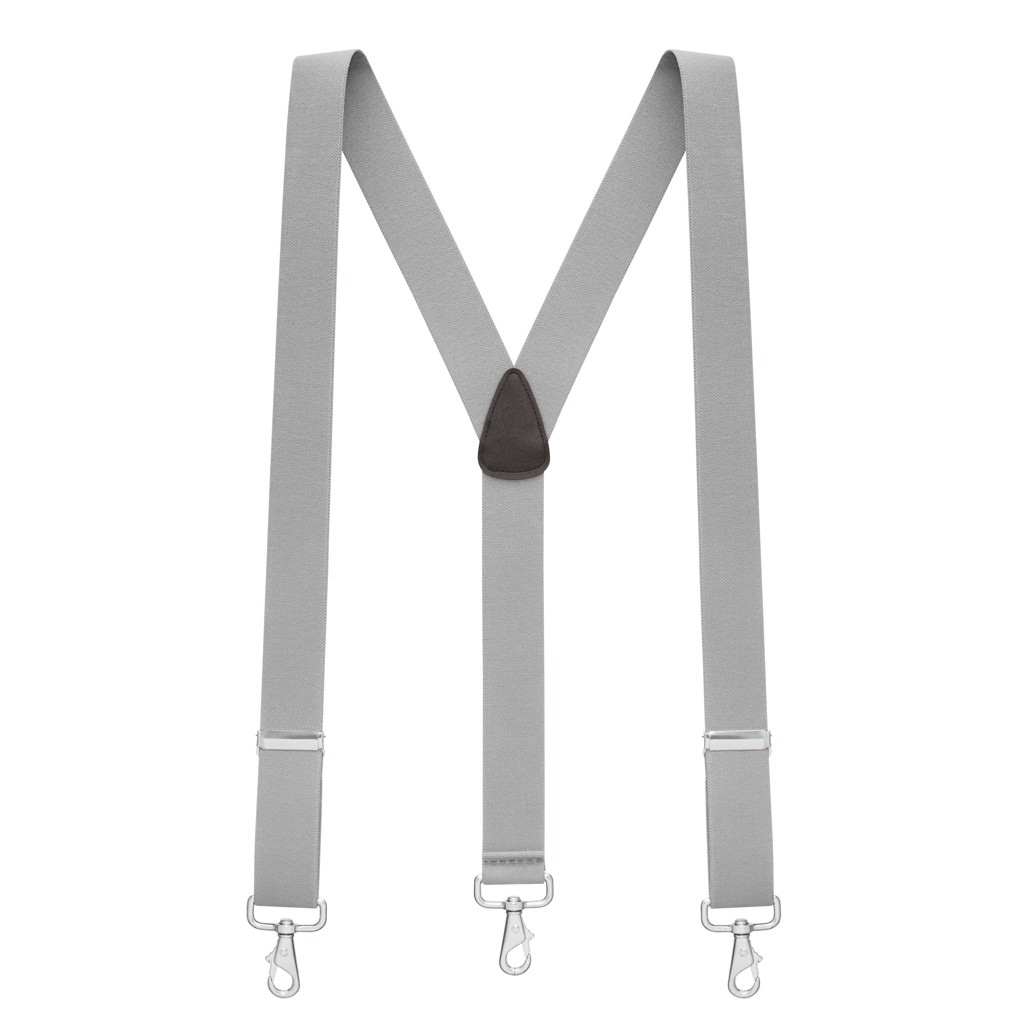 LIGHT GREY 1.5 Inch Suspenders - Trigger Snap|SuspenderStore