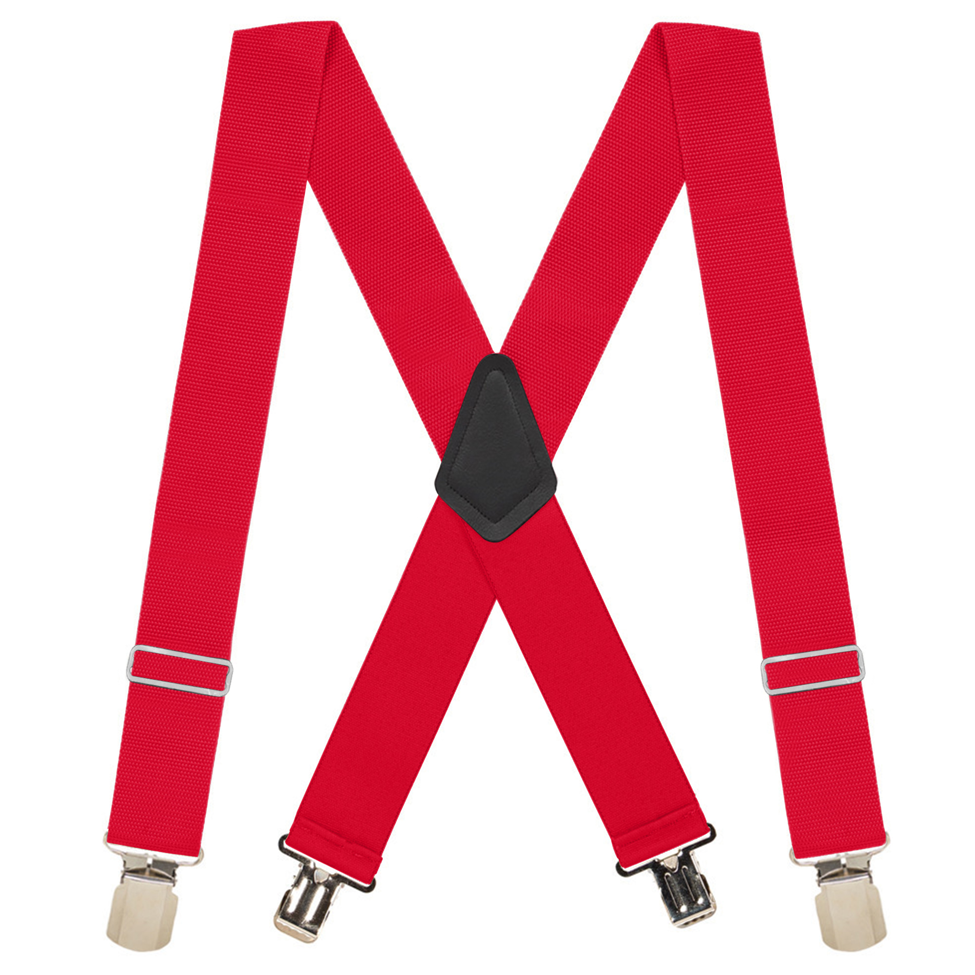 Heavy Duty Non-Stretch Work Suspenders - RED Pin Clips
